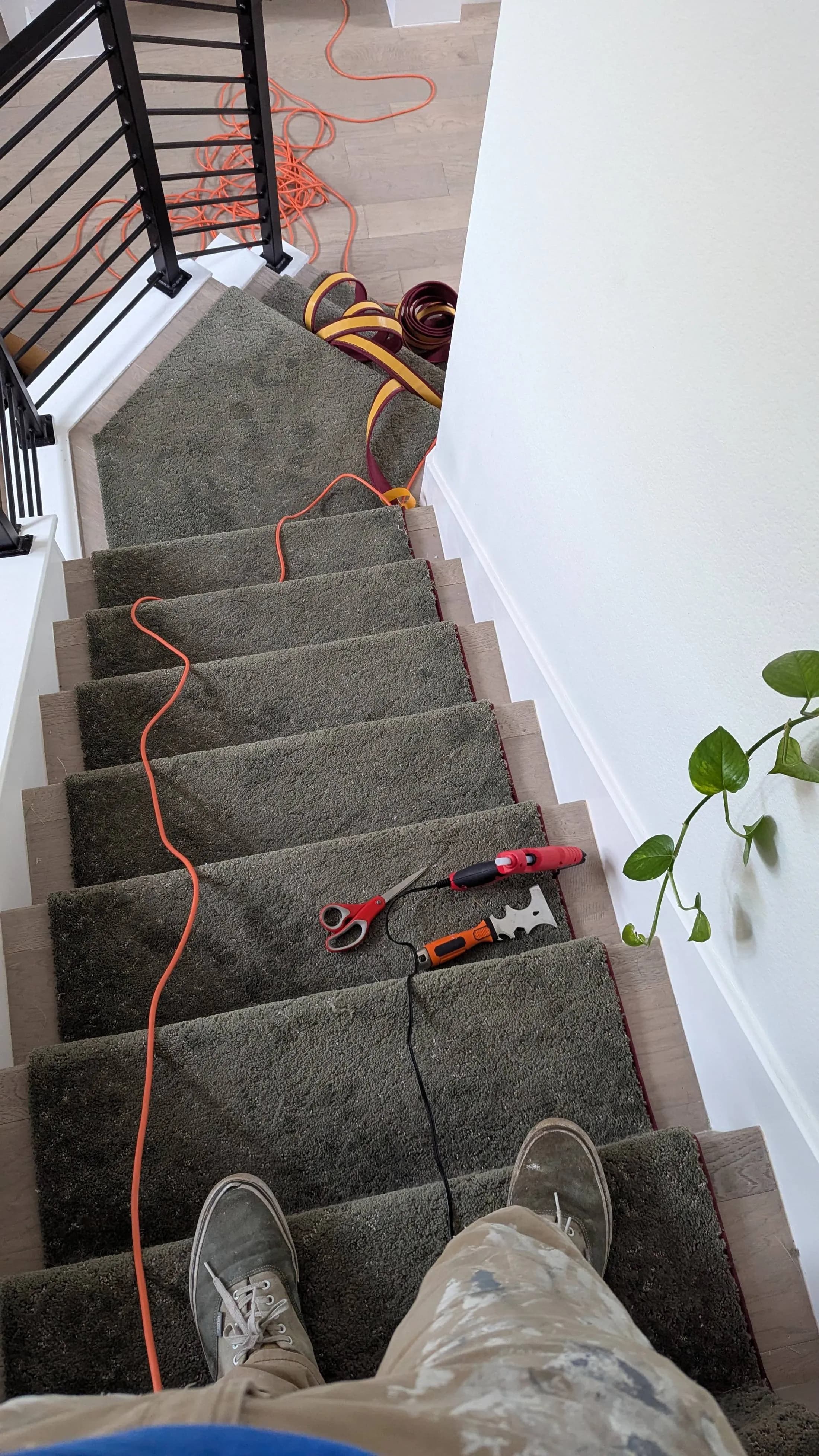 Stair carpet runner installation